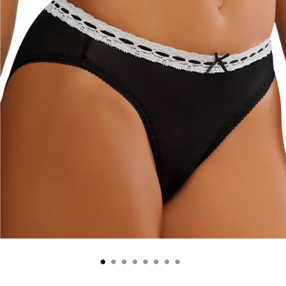 Free People Black and White Lace Trim So Sweet Bikini Size XL - Picture 8 of 10